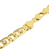 Figaro Link Iced Gold Finish Chain Choker Necklace 16"