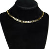 Figaro Link Iced Gold Finish Chain Choker Necklace 16"