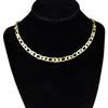 Figaro Link Iced Gold Finish Choker Chain Necklace 18"