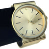 Flat Band Gold Finish Hip Hop Watch