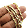 Flat Cuban Link Chain Gold Plated Necklace 4MM 30"