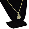Flat Micro Money Bag Gold Finish Rope Chain Necklace 24"