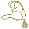 Flat Micro Money Bag Gold Finish Rope Chain Necklace 24"