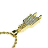 Flat Plug Micro Rope Chain Gold Finish Necklace 24"