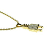Flat Plug Micro Rope Chain Gold Finish Necklace 24"