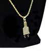 Flat Plug Micro Rope Chain Gold Finish Necklace 24"