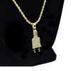 Flat Plug Micro Rope Chain Gold Finish Necklace 24"