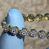 Flower Cluster Iced Bracelet Gold Finish over 925 Sterling Silver 7" Inch