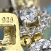 Flower Cluster Iced Bracelet Gold Finish over 925 Sterling Silver 7" Inch