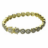 Flower Cluster Iced Bracelet Gold Finish over 925 Sterling Silver 7" Inch