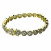 Flower Cluster Iced Bracelet Gold Finish over 925 Sterling Silver 7" Inch