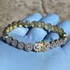 Flower Cluster Iced Bracelet Gold Finish over 925 Sterling Silver 7" Inch