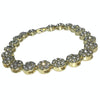 Flower Cluster Iced Gold Finish Bracelet 8"