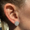 Flower Cluster Round 925 Sterling Silver 4.86 CTW Moissanite Earrings VVS D 15MM
