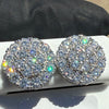 Flower Cluster Round 925 Sterling Silver 4.86 CTW Moissanite Earrings VVS D 15MM