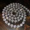Flower Cluster Silver Tone Iced Chain Flooded Out One Row Necklace