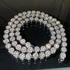 Flower Cluster Silver Tone Iced Chain Flooded Out One Row Necklace