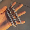Flower Cluster Silver Tone Iced Chain Flooded Out One Row Necklace