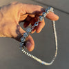 Flower Cluster Silver Tone Iced Chain Flooded Out One Row Necklace