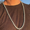 Flower Cluster Silver Tone Iced Chain Flooded Out One Row Necklace