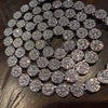 Flower Cluster Silver Tone Iced Chain Flooded Out One Row Necklace