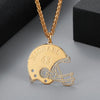 Football Helmet Custom Name Letters Pendant Personalized Chain Necklace