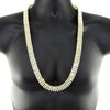 Four Row Gold Finish Pharaoh Chain Necklace 30"