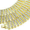 Four Row Gold Finish Pharaoh Chain Necklace 30"