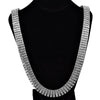 Four Rows Silver Tone Iced Pharaoh Flooded Out Chain Necklace 30"