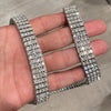 Four Rows Silver Tone Iced Pharaoh Flooded Out Chain Necklace 30"