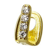 Gap Single Tooth Grillz Gold Finish Over 925 Sterling Silver Iced CZ