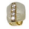 Gap Single Tooth Grillz Gold Finish Over 925 Sterling Silver Iced CZ