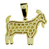 GOAT Pendant Gold Finish Over 925 Sterling Silver Flooded Iced Charm