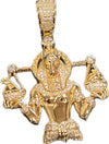 Gold 14K Gold Plated 925 Sterling Silver 2.25ct Moissanite Egyptian Anubis Pendant
