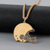 Gold / 18" Football Helmet Custom Name Letters Pendant Personalized Chain Necklace