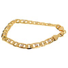 Gold Finish Figaro Link Iced Bracelet 8"x 6MM
