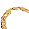 Gold Finish Figaro Link Iced Bracelet 8"x 6MM