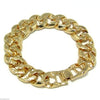 Gold Finish Full Stone Cuban Link Iced Bracelet 8" Inch