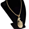 Gold Finish Grenade 36" Franco Chain Necklace