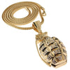 Gold Finish Grenade 36" Franco Chain Necklace