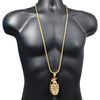 Gold Finish Grenade 36" Franco Chain Necklace