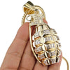 Gold Finish Grenade 36" Franco Chain Necklace