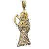 Gold Finish La Santa Muerte Iced Pendant 3.5"