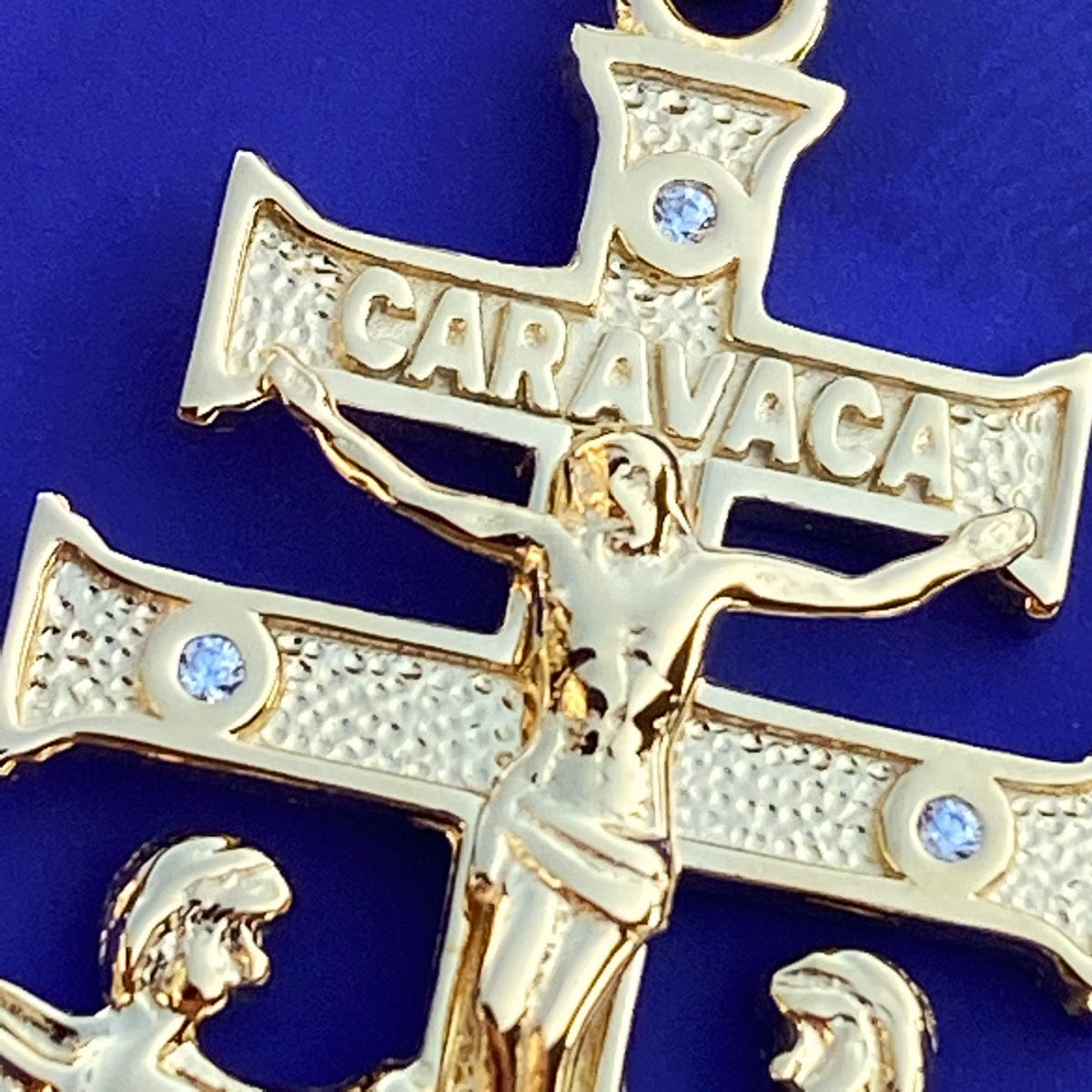 14K Gold Plated 925 Silver La Cruz De Caravaca Cross Pendant With CZ – 1.25 Inch Religious Charm, Unisex, Made In Italy