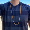 Gold Finish Over Stainless Steel Franco Chain Necklace 36"