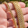 Gold Finish Over Stainless Steel Franco Chain Necklace 36"