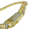Gold Plated Cuban Link Chain Iced Flooded Out Necklace 20"x 19MM