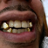 Gold Plated over 925 Silver 2-Tone Diamond Dust Custom Caps Single Grillz