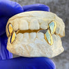 Gold Plated over 925 Silver 4 Custom Vampire Fangs Grillz w/Back Bars