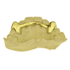 Gold Plated over 925 Silver Diamond-Cut Caps Custom Grillz w/Back Bar